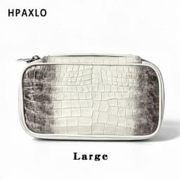 New Himalayan Color Makeup Bag Set with First Letter Embossing Genuine Leather Crocodile Texture Cosmetic Storage Case Make Up