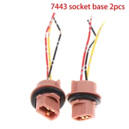 T20 7443 W21W 7440 Brake Light Socket Adapter Female Plug for Car Retrofit Tail Light Harness Anti Corrosion Connector
