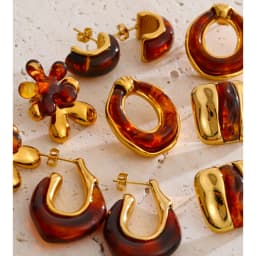 Yhpup New Arrivals Multi-Color Resin Round Square Geometric Earrings for Women Autumn Winter Style Daily Wear Fashion Jewelry