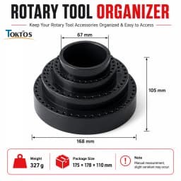 TOKTOS 35/116 Hole Rotary Tool Storage Box 360° Grinding Head Burr Drill Bit Polishing Accessory Organizer for Jewelry Tools
