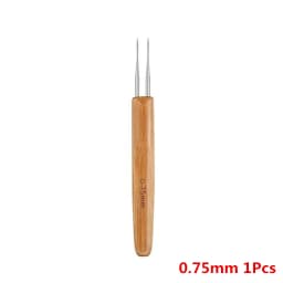 1Pc 0.5mm/0.75mm Dreadlock Crochet Hook Wood Crochet Needles Hair Dreadlocks Tool for Braid Craft
