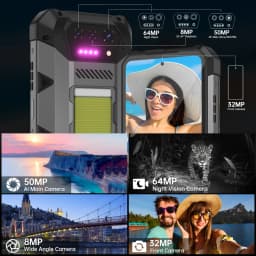 Unihertz Hike 8849 Rugged Smartphone Android 14 with 1200 Lumen 200 Meter Flashlight 23800mAh 12GB+512GB G200 CPU Dual Speaker