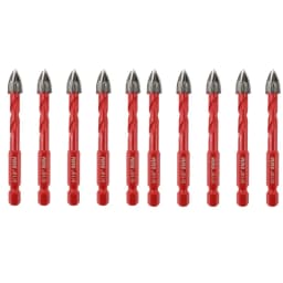 FOCSTOL Carbide Core Bit 6mm 10PCS Drill Bit Set Quick-fit Shank Tipped Hole Saw Woodworking For Plastic Masonry Ceramic Tile