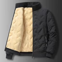 Men's Lamb Fleece Jacket Thickened Warm Cotton Coat Windproof Stand Collar Parka Loose Fit Plus Size Cold Weather Outerwear