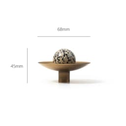 Tinyhob Vintage Antique Bronze Spotted Stone Kitchen Cabinet Furniture Handle with Base / Brass Cupboard Pull Shoe Cabinets