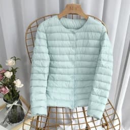 Schinteon Women Ultralight Down Jacket 90% White Duck Down Slim Coat Thin Inner Bottoming Short Garment Winte Autumn Outwear