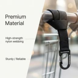 Multifunctional Webbing Spring Snap Hook, EDC Quick Clip Carabiner for Electric Bike Hanging, DIY Backpack Keychain Camping Gear