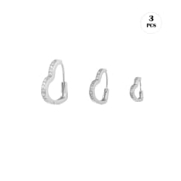 CRMYA Gold Silver Filled Hoop Earring CZ Zircon Heart Higgle Stud Earrings For Women Jewelry Earings Wholesale Aretes De Mujer