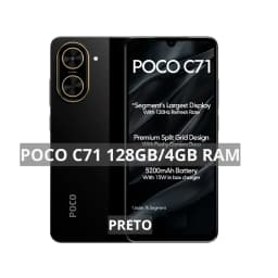 Poco C71 4G 128GB+4GB RAM, Processador UNISOC T7250, Câmera 32 MP, Versão Global , Bateria 5200mAh 