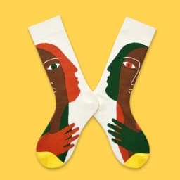 1 Pair Canvas Lattice Plant Art Funny Socks Women Novelty Abstract Cute Socks Women Jacquard Crew Female Calcetines Divertidos