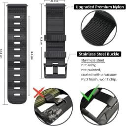 Nylon Rugged for Instinct Solar/Esports Tactical Band for Garmin Instinct 2/2X/3 Watch Band 45/50mm Breathable Wristband