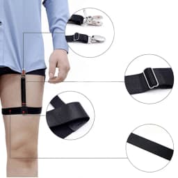 1 Pair Men Shirt Stays Belt with Non-slip Locking Clips Keep Shirt Tucked Leg Thigh Suspender Garters Strap