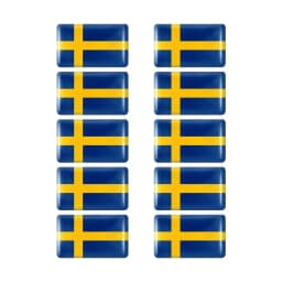 10pcs Epoxy Sweden Flags Sticker Car Interior Decoration Decal for VOLVO S40 S60 S80 S90 XC40 XC60 XC70 XC90 V40 V60 V70 Badge
