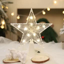15cm Christmas Decoration Glowing Tree Topper Glitter Shining Star Xmas Tree Ornaments for Home Decor Navidad New Year 2026 Gift