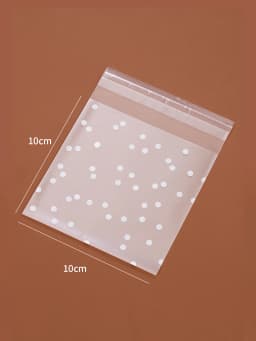 100pcs Plastic Transparent Packaging Cellophane Bags White Snowflake Dot Gift Bag DIY Self Adhesive Candy Cookie Pouch for Party