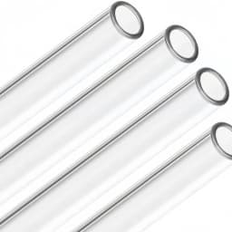 7pcs Clear/Color 4-Inch Borosilicate Glass Pipe with Puff on the End, Reusable Straws, Tube