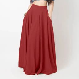 2025 Spring Women's Skirt Black Comfortable Temperament Pleated Fashion Casual Elastic Waist Red Long Skirt for Female