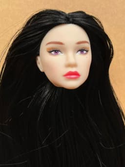 1/6 Coffee Beige Superwhite Skin Doll Heads Candy Color Hair Heads Collective Female Doll Figure Toys
