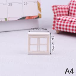 Multi Styles 1/12 Dollhouse Miniature Villa, Plastic Doors and Windows Model DIY Accessories Doll House Furniture Toys