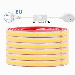 COB LED Strip Light Dimmer Switch EU UK Power Kit 220V 230V 3000K 4000K 6000K 288LED Bright Flex Tape Waterproof Linear Lighting