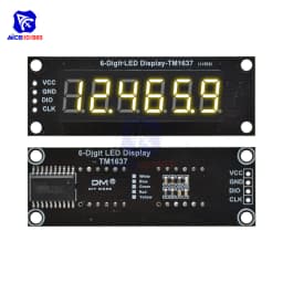 diymore 0.36 inch TM1637 6 Bits 7 Segment Digital LED DIsplay Module I/O Interface 5 Color Available for Arduino