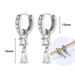 925 Sterling Silver Ear Needle White Zircon Silver Series Earrings ins Tassel Pendant Hoop Earrings For Women Advanced Jewelry