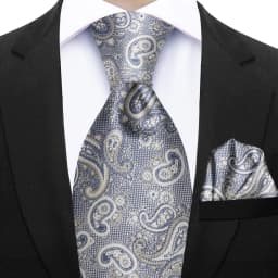 Men's 2pcs Paisley Tie Set Luxury Wedding Blue Brown Grey Necktie Handky Gift For Men Fashion Designer Business Party Tie Gift