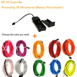 1M 2M 3M 4M 5M Flexible Neon Glow Light EL Wire LED Strip 5V 3V 12V Waterproof Rope For DIY Car Party Room Clothing Decoration