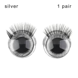 1Pair 20MM Plastic Doll Safety Eyes 3D Glitter Eyeballs With Eyelash For Crochet Toys Puppet Amigurumi Dolls Accessories