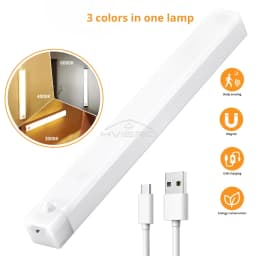 Rechargeable Motion Sensor LED Bar Light Induction Night Light Portable Cordless Magnetic Cabinet Lamp for Kitchen Bedside Room