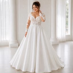 Customized Plus Size Wedding Dress Long Sleeve Lace Bridal Gown A Line Elegant Bride Dress Backless