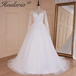 Boho Wedding Dress Long Sleeve Bride Dress Plus Size Robe De Mariee Lace A Line Wedding Bridal Gown customized