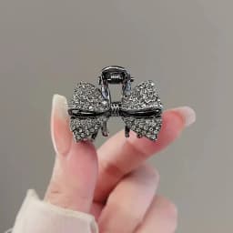 High-end Full Rhinestone Bow Small Hair Claw Princess Head Top Clip Temperament Mini Clip Women's Korean Style Hair Accessories