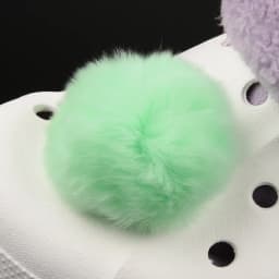 Single Sale Real Fur Pompom Fluffy Shoe Charms Multi-color Plush Ball Shoes Accessories Boys Girls Garden Sandals Decorations