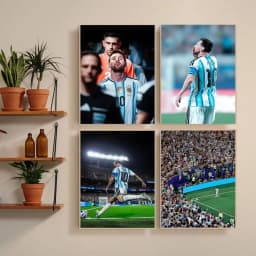 L-Lionel M-Messi Poster Self-adhesive Art Waterproof Paper Sticker Coffee House Bar Room Wall Decor