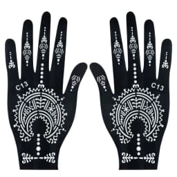 Pattern Tattoo Stencils for Women Hollow Henna Flower Tattoo Stencils for Hand Fingers Reusable Tattoo Templates Tattoo Tools