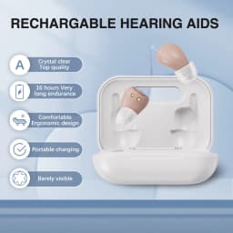 Hearing Aids for Seniors Rechargeable Hearing Amplifiers for Adults, Volume Adjustment All-Day Comfort Crystal Clear Sound
