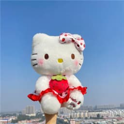 23cm Sanrio Hello Kitty Doll Fruit Strawberry Cat Doll Girls Plush Toy Home Decor Pillow Cute Cartoon Girls Birthday Gifts