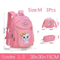 Children Backpack Pink Cute Cat Kindergarten Kid School Bag Backpack Girl Student Teenagers Waterproof Primary Bookbag SchoolBag