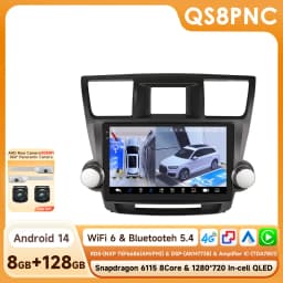 Hizpo Android 14 For Toyota Highlander 2 XU40 2007-2013 Car Radio Multimedia Video Player Navigation Stereo GPS No 2din DVD 6115