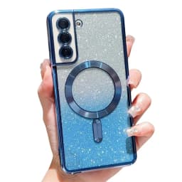 Glitter Bright Cover For Samsung Galaxy S25 S24 S23 S22 S21 S20 Plus FE Note20 Ultra Case Plating Wireless MagSafe Magnetic