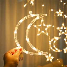 3.5M Christmas LED Star Moon Curtain String Light 220V EU Plug 8 Modes Fairy lights Garland for Home Party Wedding Holiday Decor