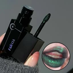 Gothic Matte Black Liquid Lipstick Moisturizer Long-Lasting Punk Blue Green Sparkling Pearl Lip Gloss Halloween Lip Glaze Makeup