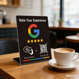 N-tag Crad for Google Review NFC station table NFC 13.56Mhz programmable Reviews display bending card standing brand bracket