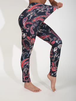 Autumn Winter 1PACK Women's Brushed Black Cashew Flower Sexy Tight Legging Casual Sports Elegant Fitness Yoga Pants