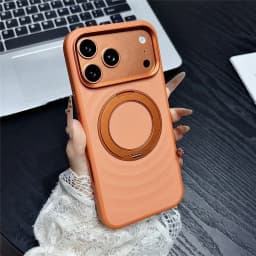 Luxury Water Ripples 360 Rotating Bracket for Magsafe For iPhone 18 Pro Max 18pro 17 Pro Frosted Hard Shockproof PC Holder Cover