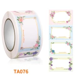 Flowers Plants Rectangular Name Sticker Gift Packaging Handwritten Message Self-adhesive Label sealing Decorative Sticker