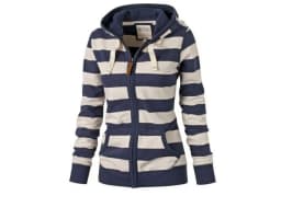Pullovers Harajuku hoodies women Autumn Hot Style America Hood Long Sleeve Stripe Fleece Jacket Female Streetwear ZXP6023