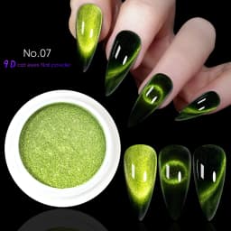 9D Meteorite Cat Eye Powder Strong Magnetic Nail Glitter Pigment Manicure Holographic Laser Chrome Dust Can Use With Polish Gel