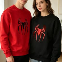 Funny Couples Sweatshirt Spider Hoodie Gift for Him Gifts for Her Birthday Unisex Movie Harajuku Pullover Hallowmas Party Tops
